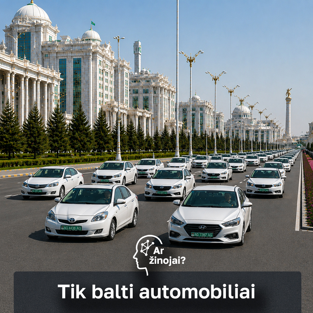 turkmenistanas draudimas balti automobiliai