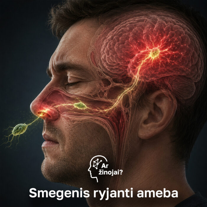 ameba Naegleria fowleri smegenys